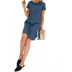 NEW LE MUSE story linen dress in blue
